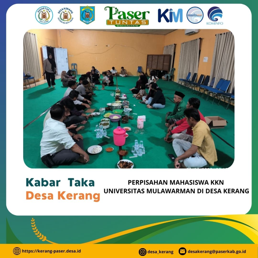 PERPISAHAN MAHASISWA KKN  UNIVERSITAS MULAWARMAN DI DESA KERANG 