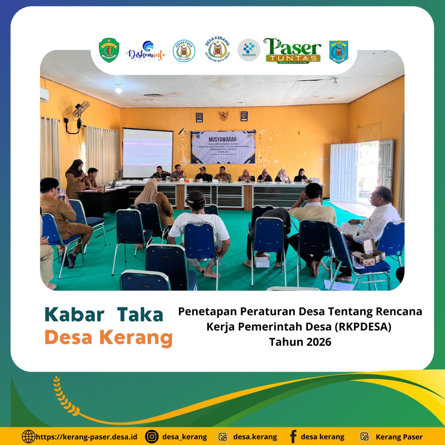 Penetapan Peraturan Desa Tentang Rencana Kerja Pemerintah Desa (RKPDESA)  Tahun 2026