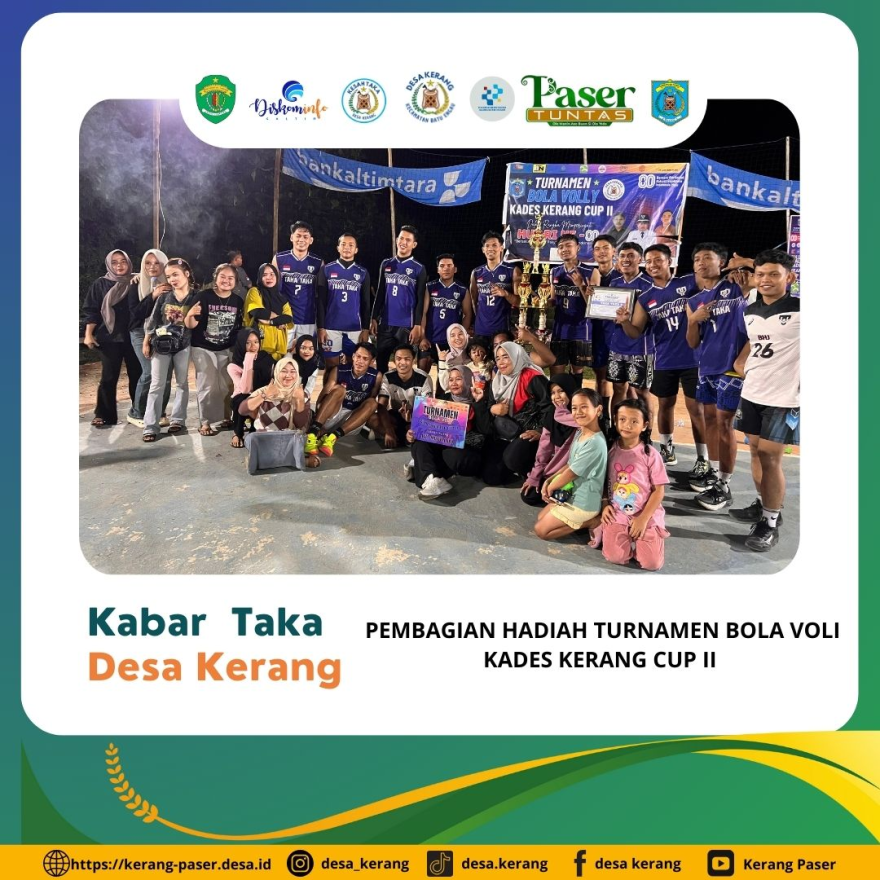 PEMBAGIAN HADIAH TURNAMEN BOLA VOLI KADES KERANG CUP II 